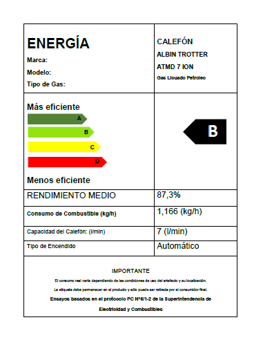 Calefón ATMD 7 Litros Tiro Natural