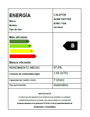 Calefón ATMD 7 Litros Tiro Natural